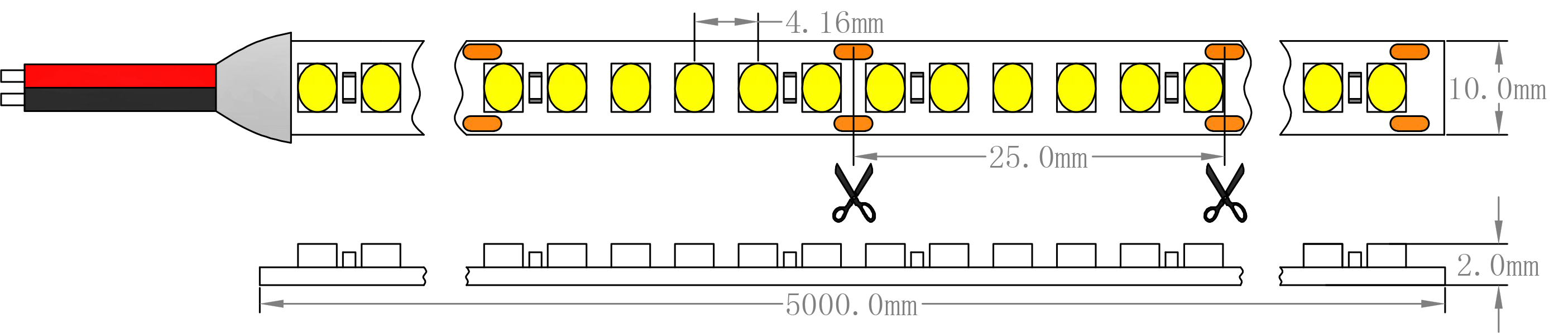 SMD1210 240LEs 24V 차원