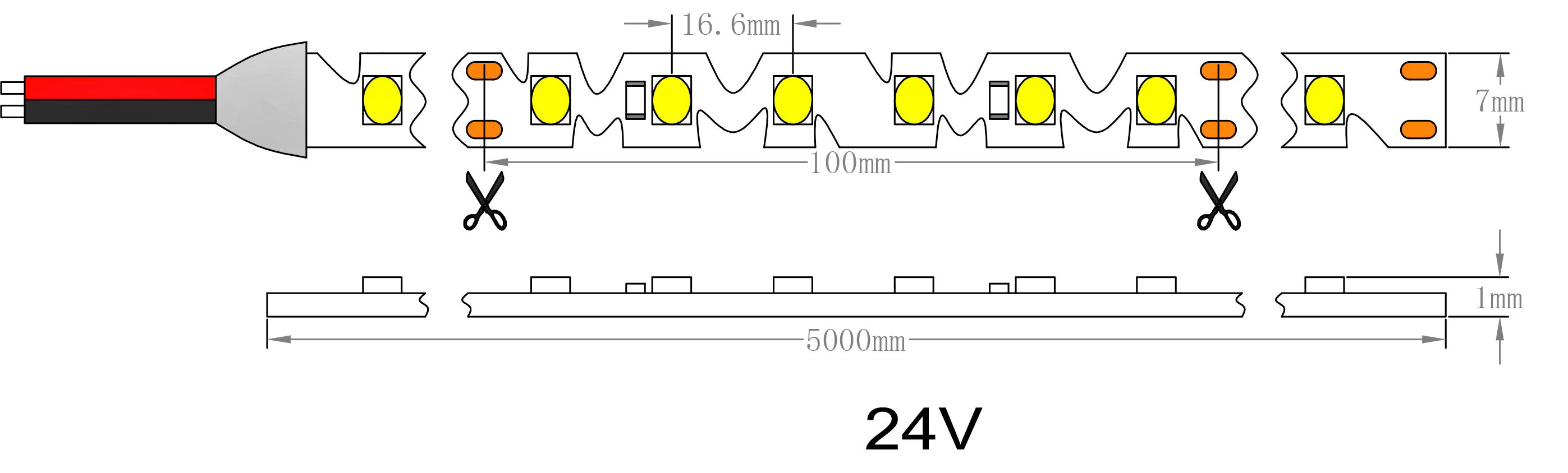 지그재그 LED 스트립 라이트